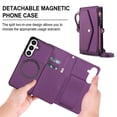 thumbnail image 3 of For Samsung Galaxy S26 5G【RFID Blocking】 Multi functional  2-in-1 split Soft PU Leather Wallet Case Magnetic Flip Cover Multi-Card Slots Zipper Pocket With Detachable Shoulder Strap And Wrist Strap, 3 of 9