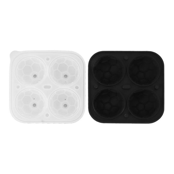 2Pcs Silicone Ice Cube Molds Fun Shapes Round Sphere Ball Mold for Whiskey Cocktails Game Day Soccer