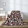 thumbnail image 2 of Sikiie Rainbow Flowers Cozy Flannel Fleece Throw Blanket: Lightweight & Thick for All Seasons - Perfect for Women, Men, & Kids"50"x40", 2 of 6