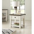 thumbnail image 2 of Martin Svensson Home Solid Wood End Table, Cream White with Brown Top, 2 of 2