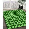 thumbnail image 3 of Ahgly Tapis Rond Lavable en Machine Intérieur Transitionnel Vert Émeraude Profond, 3 Pieds Rond, 3 of 7