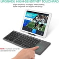 thumbnail image 3 of AMERTEER Foldable Bluetooth Keyboard with Touchpad - Portable Wireless Keyboard with Stand Holder  Rechargeable Full Size Ultra Slim Pocket Folding Keyboard for Android Windows IOS Tablet, 3 of 7