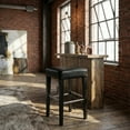 thumbnail image 6 of Cortesi Home Onyx Counter Stool in Genuine Leather with Black Legs, Black, 6 of 9