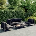 thumbnail image 1 of vidaXL 5 Piece Garden Lounge Set with Cushions Poly Rattan Dark Grey, 1 of 5