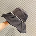 thumbnail image 2 of LinYooLi Big Brim Fisherman Hat Women's Spring and Summer Shopping Sunscreen Sunshade Pearl Foldable Sun Hat, 2 of 5