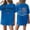 Blue, variant on 250 Years Anniversary Short Sleeve T Shirt Loose Fit Crewneck Tee with Printed Graphic Front and Back Design for Women Men Black L