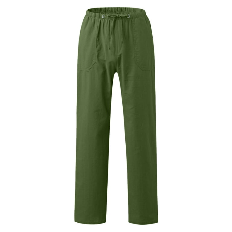 adviicd Men Pants Jeans Cargo Pants For Men Men's Harun Style Washable  Cotton Elastic Belt Solid Color Casual Pants Army Green 3XL
