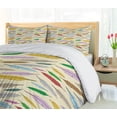 thumbnail image 5 of Ambesonne Retro Duvet Cover Set, Bohemian Feathers Pattern, 2-Calking, Eggshell and Multicolor, 5 of 7