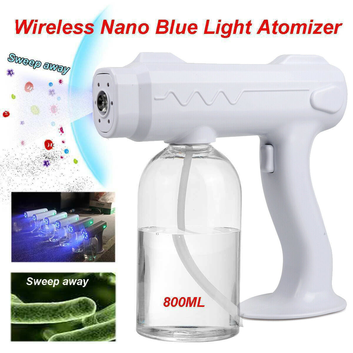 Universal Electric Blue Light Nano Spray Gun Handheld Disinfectant Sprayer 