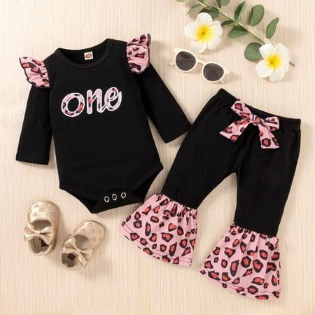 

BONIXOOM Kid Toddler Girl Clothes Kids Christmas Pajamas Long Sleeve Round Neckline Buckle Christmas Set Black 6-12 Months