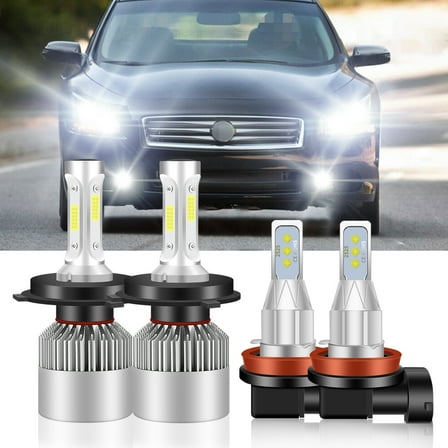 For 2004-2013,2020 Nissan Xtrail Headlights 9003/H4 LED High and Low Beam H11 Fog lights 4pc