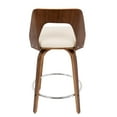 thumbnail image 6 of Trilogy Mid-Century Modern Counter Stool in Walnut and Cream Faux Leather by LumiSource - Set of 2, 6 of 7