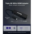 thumbnail image 6 of Plugable USB C to HDMI Multi Monitor Adapter | Triple 4K60 Displays | Driverless MST Hub for Windows, Chrome OS, USB-C, Thunderbolt, USB4 Laptops | Multi HDMI Ports, HDR & HDCP Compliant (USBC-MSTH3), 6 of 7