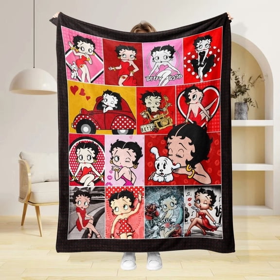Personalized Custom Betty Boop Blanket Fleece Throw Soft Warm