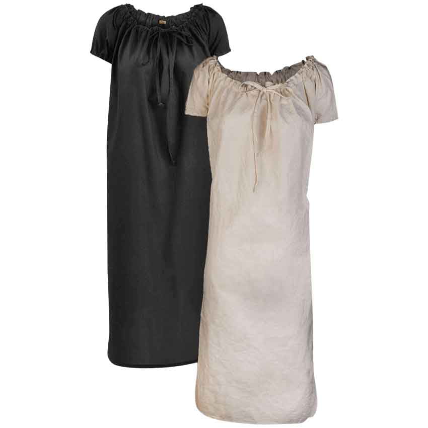 Medieval/Victorian COTTON NIGHTSHIRT/LONG CHEMISE with drawstring neck all Sizes 