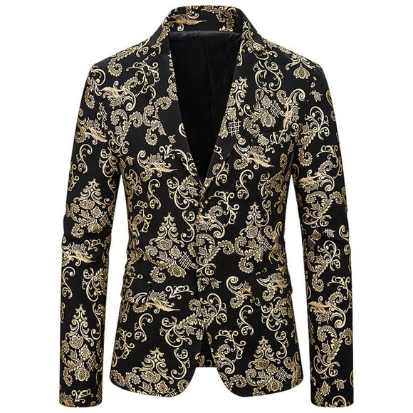 jovati Mens Suit Slim Fit Fashion Mens Casual Print Suit Lapel Slim Fit Stylish Suit Coat