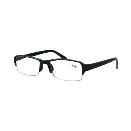 1 Pack Men Women Rectangular Half Frame Blue Light Blocking Reading Glasses Readers for Gaming Computer +2.50