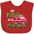 thumbnail image 3 of Inktastic My Papa is a Firefighter with Fire Truck Boys or Girls Baby Bib, 3 of 4