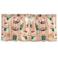 thumbnail image 7 of Yayeee Kitchen Curtains Tier Set of 2 Light Filtering 57"x24" Over Sink Window Panels, Beige Christmas Snowman, 7 of 7
