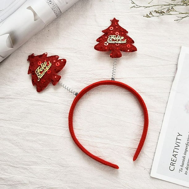 Diademas navideñas para el pelo, cinta para el pelo con diseño de alce y árbol de Papá Noel, para decoración del hogar, 2022, 2023