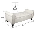 thumbnail image 4 of Fionafurn Flax End of Bed Storage Ottoman Bench,19.7" D x 51.2" W x 20.5" H, Creamy White, 4 of 8