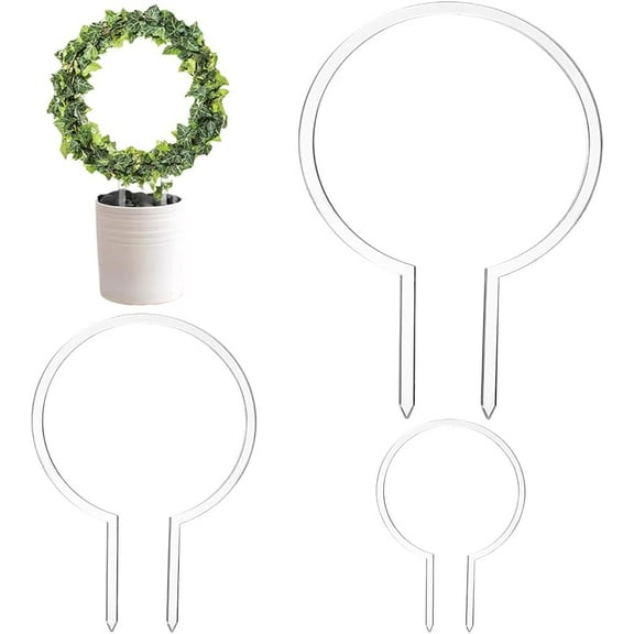 3 Pcs Circle Acrylic Trellis for Potted Plants 3Sizes Round Trellis for Climbing Plants Ring Shape Plant Supports for Vines Hoya Plant Frames for Pothos Monstera Philodendrons Dischidia 1set