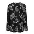 thumbnail image 4 of BDPORKAS Petite Tops for Women Long Sleeve Cotton Shirts for Women Round Neck Long Sleeve Tops for Women Floral Blouses Tunic Tops for Women, 4 of 5