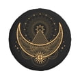 thumbnail image 6 of DouZhe Waterproof Spare Tire Cover, Crescent and Moon Abstract Alchemy Prints Adjustable Wheel Covers Fit for Jeep Trailer RV SUV Car, 15 inch, 6 of 7