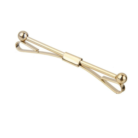 Tachiuwa Men's Tie Clip Pin Shiny Gold Necktie Clasp Wedding Party Shirt Jewelry Golden