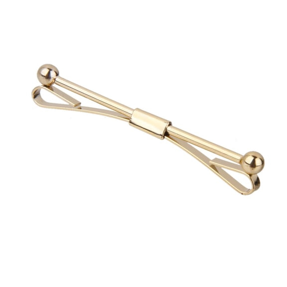 yotijay Stylish Men Gold Shirt Collar Clip Bar Pin Clip Chain Tie Brooch Neckties Golden