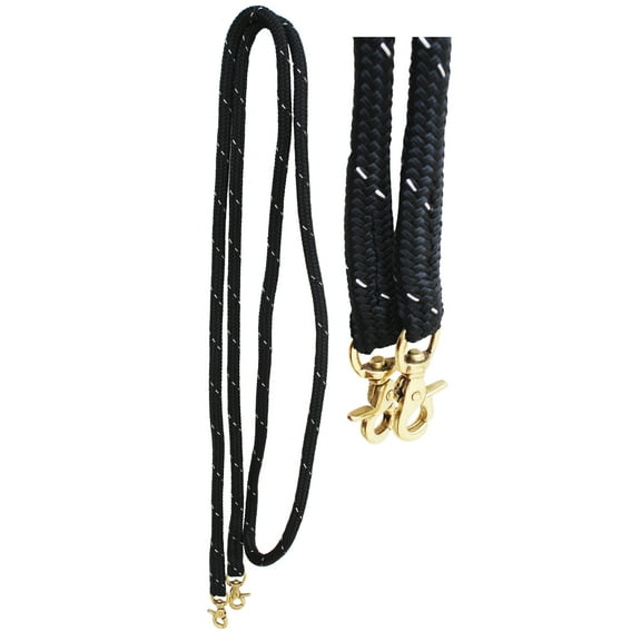 Horse Horse 10' Western Nylon Braided Barrel Reins Brass Snaps 607RT02BK10