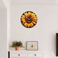 thumbnail image 4 of Analog Wall Clock Silent Non-Ticking Clocks Battery Operated Decor Clock for Living Room,Office,Kitchen-Beautiful Sunflower Against Black Background, Viewed From Above(14inch), 4 of 4