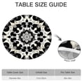 thumbnail image 6 of Black White Tie Dye Mandala Pattern Round Fitted Tablecloth with Elastic Edge,Dining Table Cover Waterproof,Outdoor Round Tablecloth for Camping,Dining,Indoor and Outdoor, 6 of 7