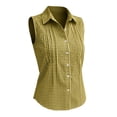 thumbnail image 7 of Linen Blend Short Sleeve Casual Blouse for Women, 7 of 7