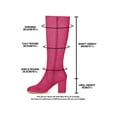 thumbnail image 6 of BLISSFUL STEP Valentine's Women's Knee High Boots Side Zipper Faux Suede Block Chunky Heels Hot Pink 9.5, 6 of 7