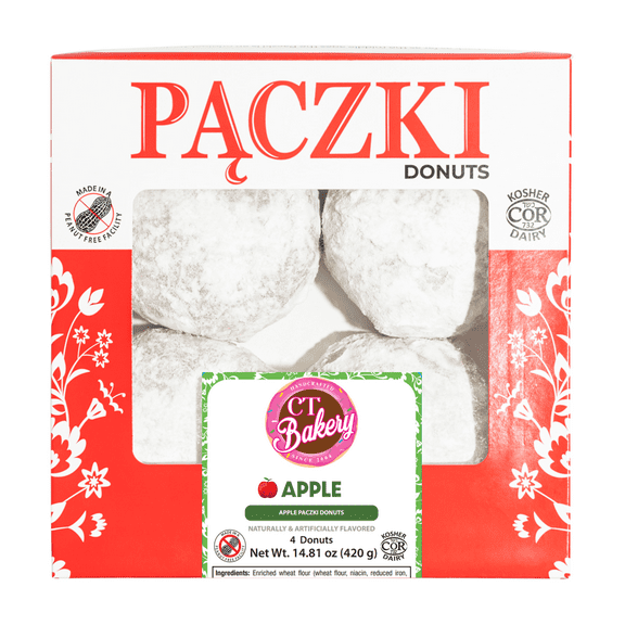 Apple Flavored Powdered Paczki Donuts, 4 Count, 14.81 oz