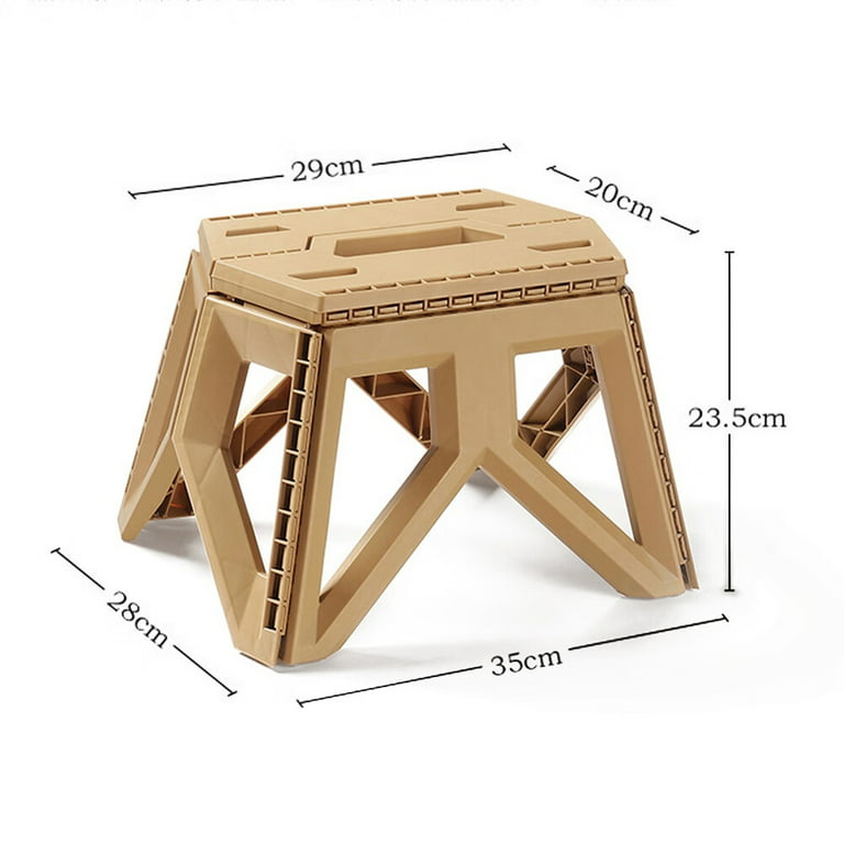 Funcamp Portable Outdoor Folding Stool Camping Square Stools Fishing Chair  High Load-bearing Reinforced Triangle Stool for Adults Child, Khaki 