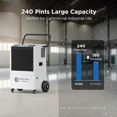 thumbnail image 3 of Moiswell 240-Pint Commercial Dehumidifier with Pump - Covers Large Spaces up to 8,000 Sq Ft, 3 of 8