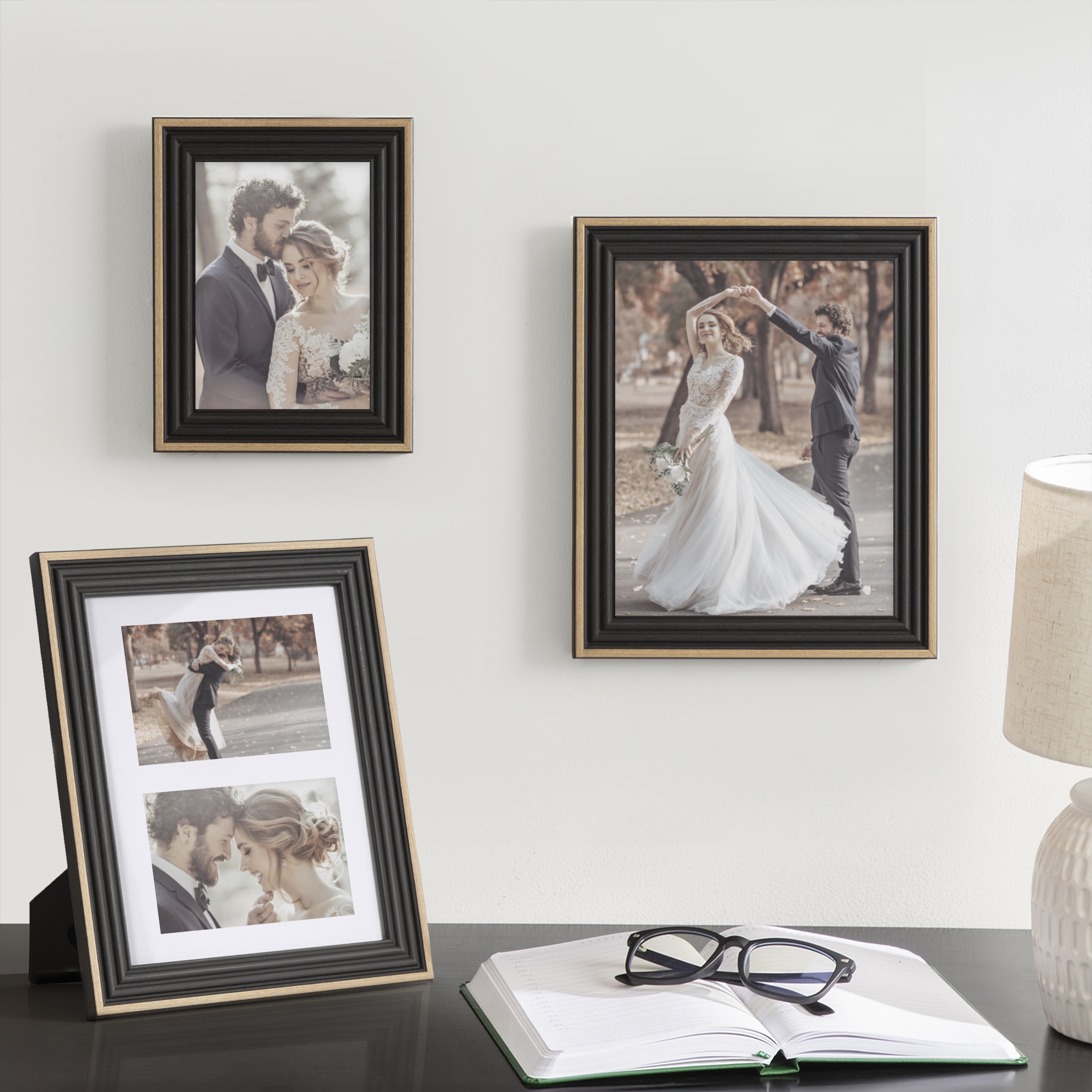 DesignOvation 8x10 Casual Black/Tan Decorative Tabletop Picture Frame