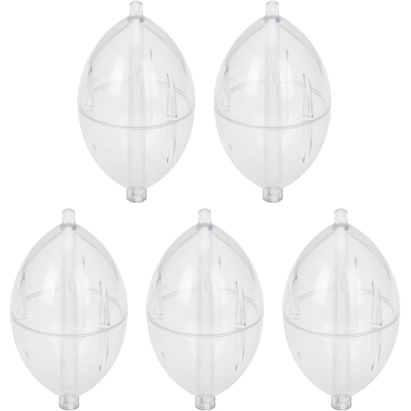 Fish Float, Plastics Clear Float Fishings Slip Cast Float Oval Bubble Float Bobbers Buoys Slip Bobbers Strikes(5Pcs)