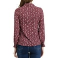 thumbnail image 3 of INSPIRE CHIC Women's Relax Long Sleeve Button Up Floral Shirts S Red, 3 of 6