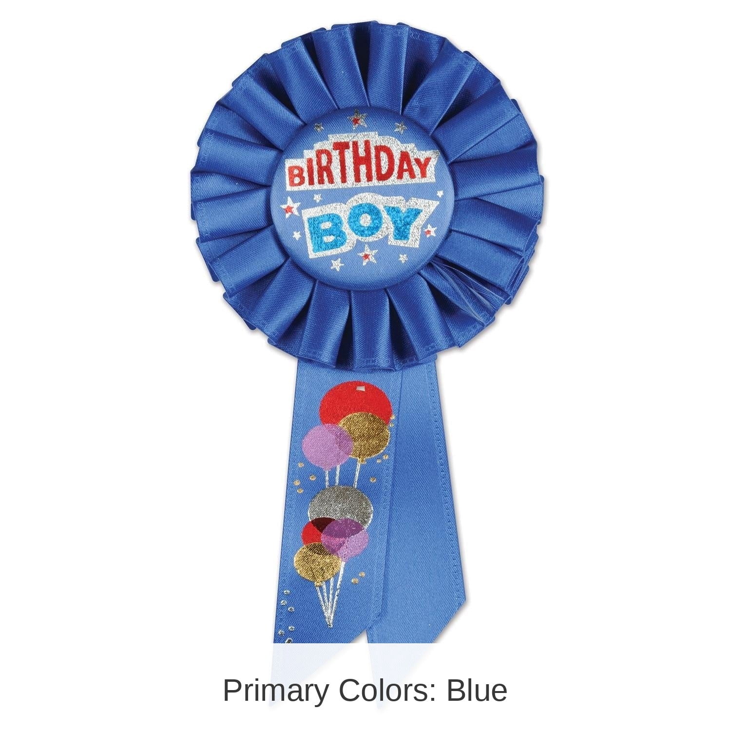 Pack of 6 Royal Blue Birthday Boy Party Celebration Rosette Ribbons 6.5"