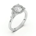 thumbnail image 4 of Meryn Jewel 14K White Gold Plated Halo Ring - 1.47 Ct Round Cut Lab Created Diamond Engagement Ring for Women - Proposal Ring - Ideal Gift for Birthdays or Anniversaries - Timeless Jewelry for Her, 4 of 7