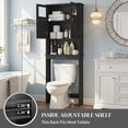 thumbnail image 6 of Hassch Bathroom Storage Cabinet for Toilet/Washer, 67" Tall Space-Saving Organizer with Dual Doors and Shelves, Freestanding Painted MDF Tower Cabinet for Towels & Toiletries, Black, 6 of 10