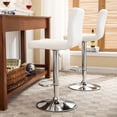 thumbnail image 2 of Roundhill Swivel White Leather Adjustable Hydraulic Bar Stool(Set of 2), 2 of 8