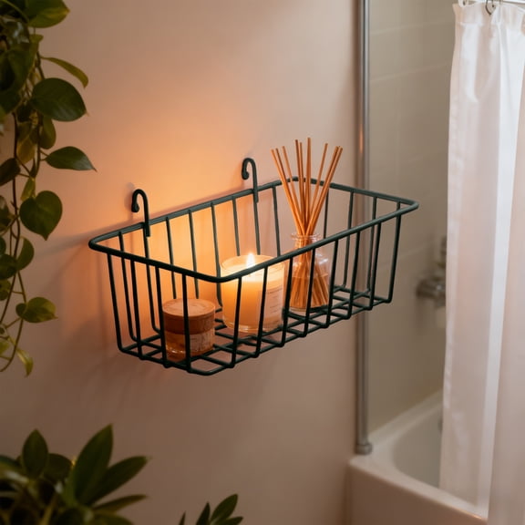 Upgraded Metal Basket Wall Basket For Storage Sundries Basket Kitchen Seasoning Rack Shower Toiletries Basket Kitchen Accessories Sundries Basket C