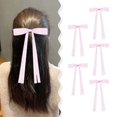 thumbnail image 1 of Puntoco Pinzas para el cabello para mujer con lazo de cinta con borlas de cola larga - Accesorios de color - Lazo en forma de garra para niñas 5 piezas, 1 of 5