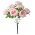 thumbnail image 1 of Flores de peonía artificial banquete de boda tela de seda ramo floral oficina en casa peonía falsa, rosa 9 Ramo Yuarrent HA6917-02B, 1 of 6