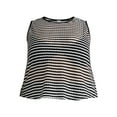 thumbnail image 5 of Time and Tru Women's and Women's Plus Striped Mesh Tank Coverup, Sizes XS-2X, 5 of 5