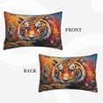 thumbnail image 2 of Sikiie Colorful Plant Tiger Print Plush Pillow Cover, Wrinkle-proof and Stain-resistant Pillow Protector without Pillow Core, Home Decoration-16"x24", 2 of 6